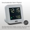 Braun Digital Alarm Clock with Snooze, Negative LCD Display, Quick Set, Crescendo Beep Alarm in Grey, Model BC09G. view 3
