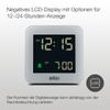 Braun Digital Alarm Clock with Snooze, Negative LCD Display, Quick Set, Crescendo Beep Alarm in Grey, Model BC09G. view 4