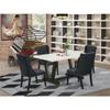 East West Furniture V626FO624-5 5 Piece Dining Room Table Set Includes a Rectangle Dining Table with V-Legs and 4 Black Linen Fabric Upholstered Parson Chairs, 36x60 Inch, Multi-Color view 2