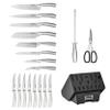Cuisinart C77SS-19P Normandy 19 Piece Cutlery Block Set, Stainless Steel Ashwood Black view 4