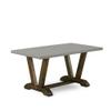 East West Furniture V796VE721-6 6 Piece Modern Dining Table Set Contains a Rectangle Wooden Table and 4 Blue Color Linen Fabric Upholstered Chairs with a Bench, 36x60 Inch, Multi-Color view 3