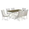 East West Furniture X076FO244-7 7 Piece Dining Table Set Consist of a Rectangle Dining Room Table with X-Legs and 6 Light Grey Faux Leather Parsons Chairs, 36x60 Inch, Multi-Color view 1