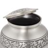 Reminded Adult Cremation Memorial Urn for Human Ashes, Pewter Etched Cross Funeral Urn with Velvet Bag view 3