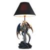 ICE Armor 24.5" Fantasy Collectible Dragon Statue Table Lamp Wrap Around Cross with Fabric Light Shade for Gothic and Medieval Dcor (71792Purple/Green) view 1