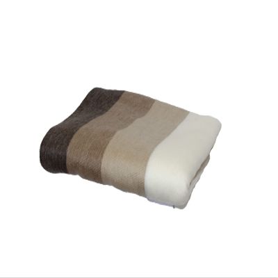 Alpaca Knits Handmade Alpaca Wool Blanket (White to Brown)