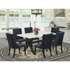 East West Furniture X626FO624-7 7 Piece Dining Set Consist of a Rectangle Dining Room Table with X-Legs and 6 Black Linen Fabric Upholstered Chairs, 36x60 Inch, Multi-Color view 2