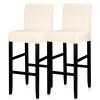 Lellen Bar Stool Covers Set of 2,Stretch Washable Bar Stool Seat Cover,Removable Bar Chair Cover with Backs,Counter Height Bar Stool Chair Covers for Kitchen Dining Room Cafe(Cream) view 1