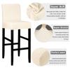 Lellen Bar Stool Covers Set of 2,Stretch Washable Bar Stool Seat Cover,Removable Bar Chair Cover with Backs,Counter Height Bar Stool Chair Covers for Kitchen Dining Room Cafe(Cream) view 3
