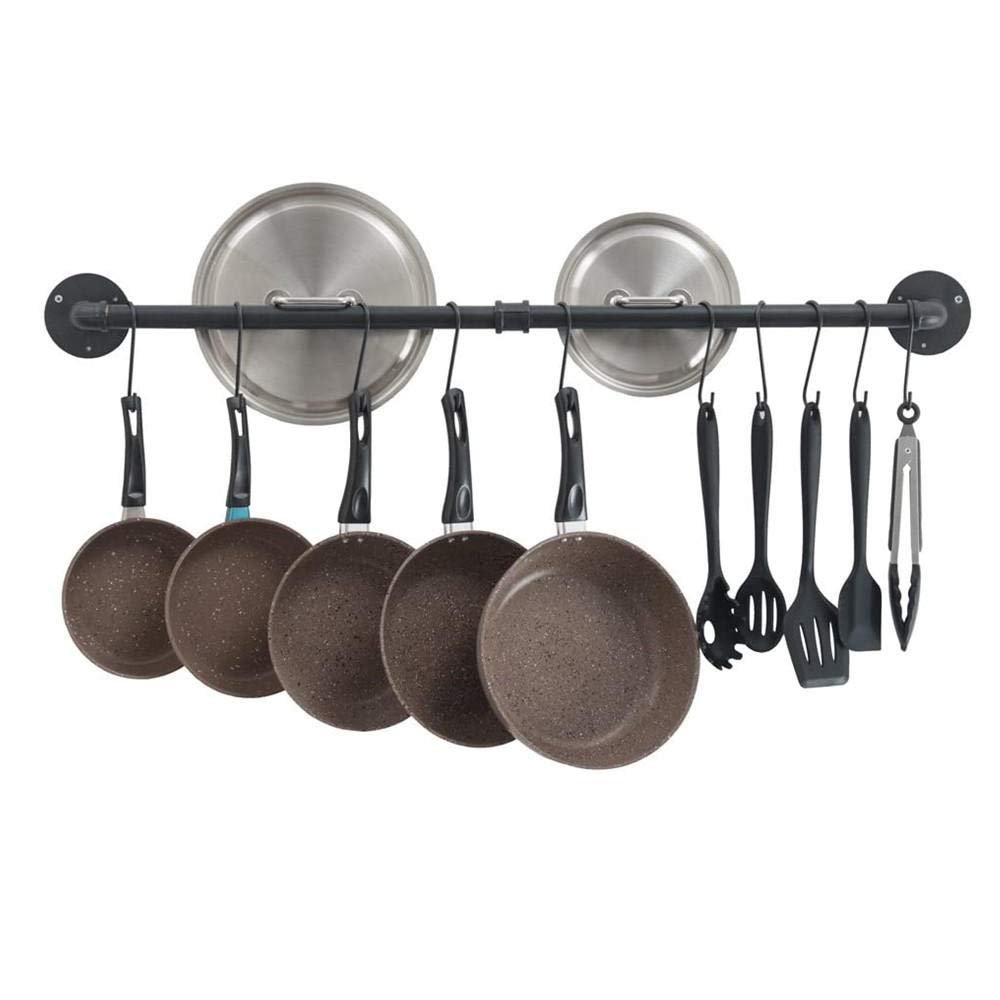 100 cm long strip hook kitchen railing, pot pad, kitchen wall hanging pot holder, pot stand-black