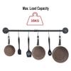 100 cm long strip hook kitchen railing, pot pad, kitchen wall hanging pot holder, pot stand-black view 2