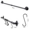 100 cm long strip hook kitchen railing, pot pad, kitchen wall hanging pot holder, pot stand-black view 3