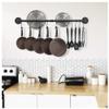 100 cm long strip hook kitchen railing, pot pad, kitchen wall hanging pot holder, pot stand-black view 4