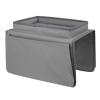 Sofa Armrest Organizer with Cup Holder Tray Chair Arm TV Remote Holder for Recliner Couch Armchair Caddy Bedside Storage Pockets Bag for Cellphone Tablet Book Magazines Drinks Holder Pouch view 3