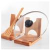 Bamboo straight wooden pan cover, foldable cooked tool storage rack, rack with drainage plate, 170 x 132 x 21 mm view 3