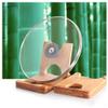 Bamboo straight wooden pan cover, foldable cooked tool storage rack, rack with drainage plate, 170 x 132 x 21 mm view 4
