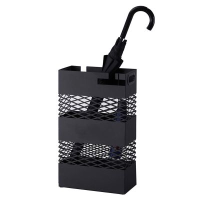 Umbrella Racks Black Standing Umbrella Storage Rack, Metal for The Entrance Passage of Homes, Offices and Hotels, with A Free-Standing Drip Tray