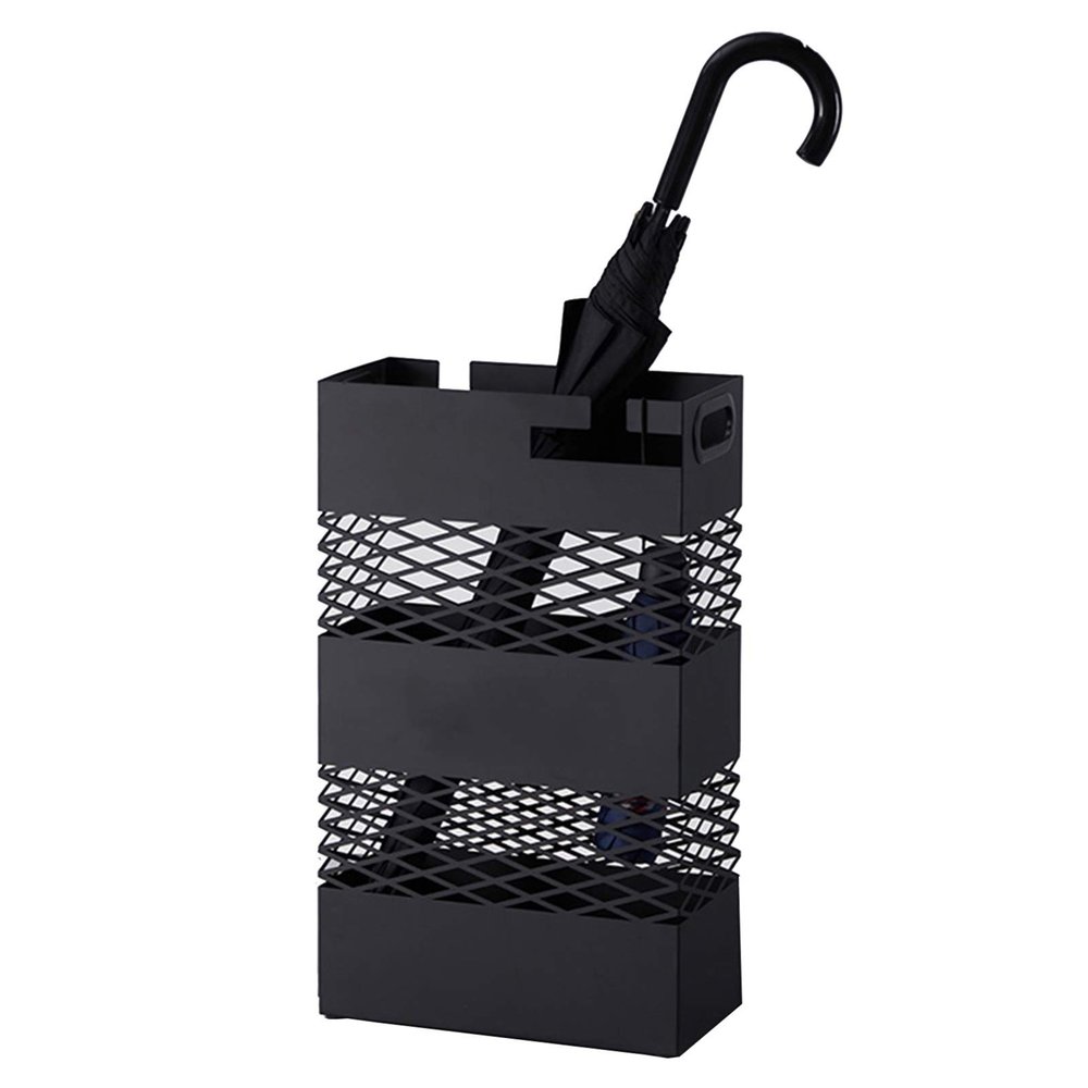 Umbrella Racks Black Standing Umbrella Storage Rack, Metal for The Entrance Passage of Homes, Offices and Hotels, with A Free-Standing Drip Tray