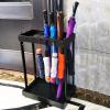 Umbrella Racks Modern Metal Free-Standing Umbrella Stand Umbrella Holder, Multi-Functional Support Storage Rack for Hotels, 8 Holes and 11 Hooks and Removable Chassis (Color : Black) view 4