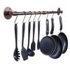 100 cm long strip hook kitchen railing, pot pad, kitchen wall hanging pot holder, pot stand-Bronze view 3