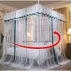 005 Luxury 4 Corner Post Bed Curtains Canopy, Ruffle Tassel Post Mosquito Net for Bed, Bow Tie Design, Bedding Princess Bedroom Decoration Quick and Easy Installation (Size : 1.5bed) view 3