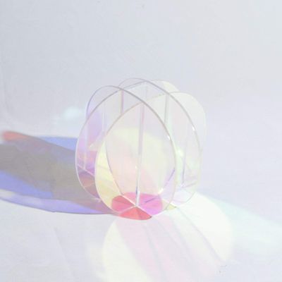 ACFENG Rainbow Acrylic Flower Vase, Iridescent Vase, Acrylic Vase Modern Desktop Decoration for Home Office Wedding (Small)