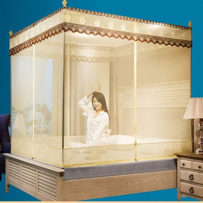 005 Simple 4 Corners Post Curtain Bed Canopy Bed Frame Canopies Net, Mosquito Nets with Stick Hook,Finest Holes, Canopy, Insect Screen Easy Installation for Bedroom (Size : 1.5m)