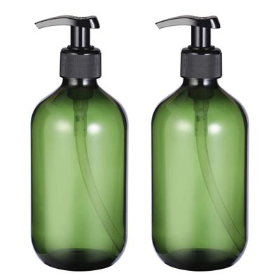 2PCS 500ml Empty Shampoo Bottles Opaque Versatile Soap Pump Bottle Lotion Container Hand Soap Dispenser (Random Color)