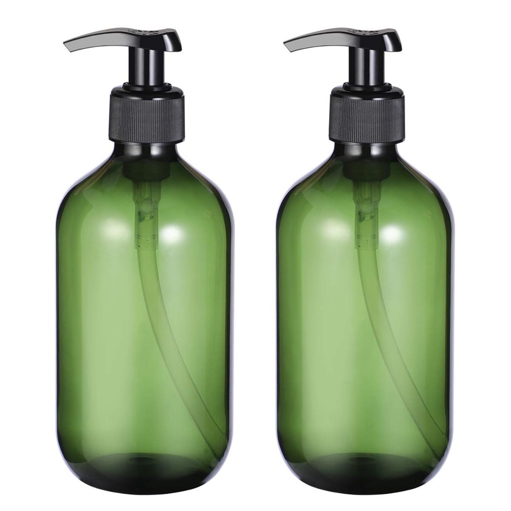 2PCS 500ml Empty Shampoo Bottles Opaque Versatile Soap Pump Bottle Lotion Container Hand Soap Dispenser (Random Color)