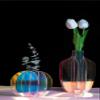 ACFENG Rainbow Acrylic Flower Vase, Iridescent Vase, Acrylic Vase Modern Desktop Decoration for Home Office Wedding (Medium) view 4