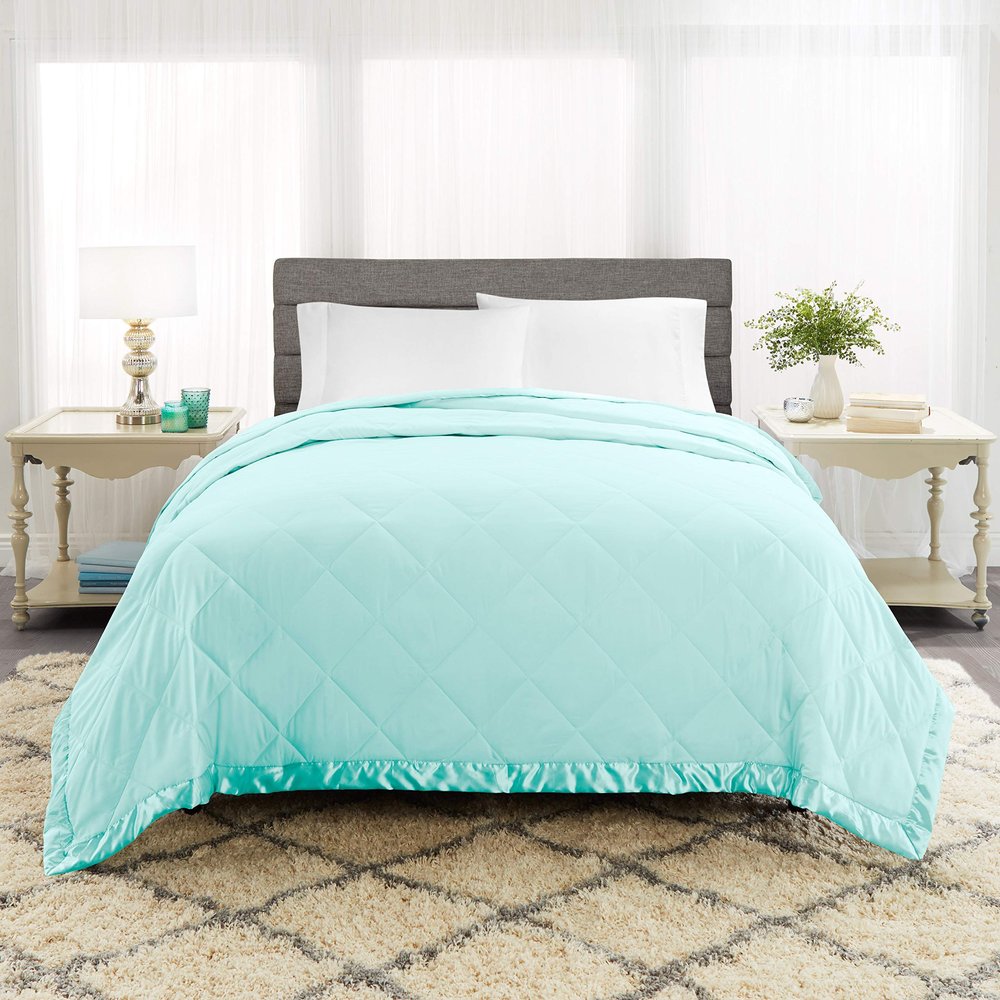 100% Cotton -Queen/Full Size 500 GSM,Soft Fluffy Duvet Insert with Corner Tabs,Baffle Box Stitched Comforter with 2 Pillowshams (3 pc | Sky Blue)