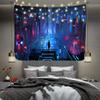 Aidatain Punk Cityscape Tapestry Skyscrapers Skyline 3D Urben Building Neon Lights Night Wall Hanging Tapestries Flannel Large Size 80" 60" for Bedroom Living Room GTWHAT102 view 4