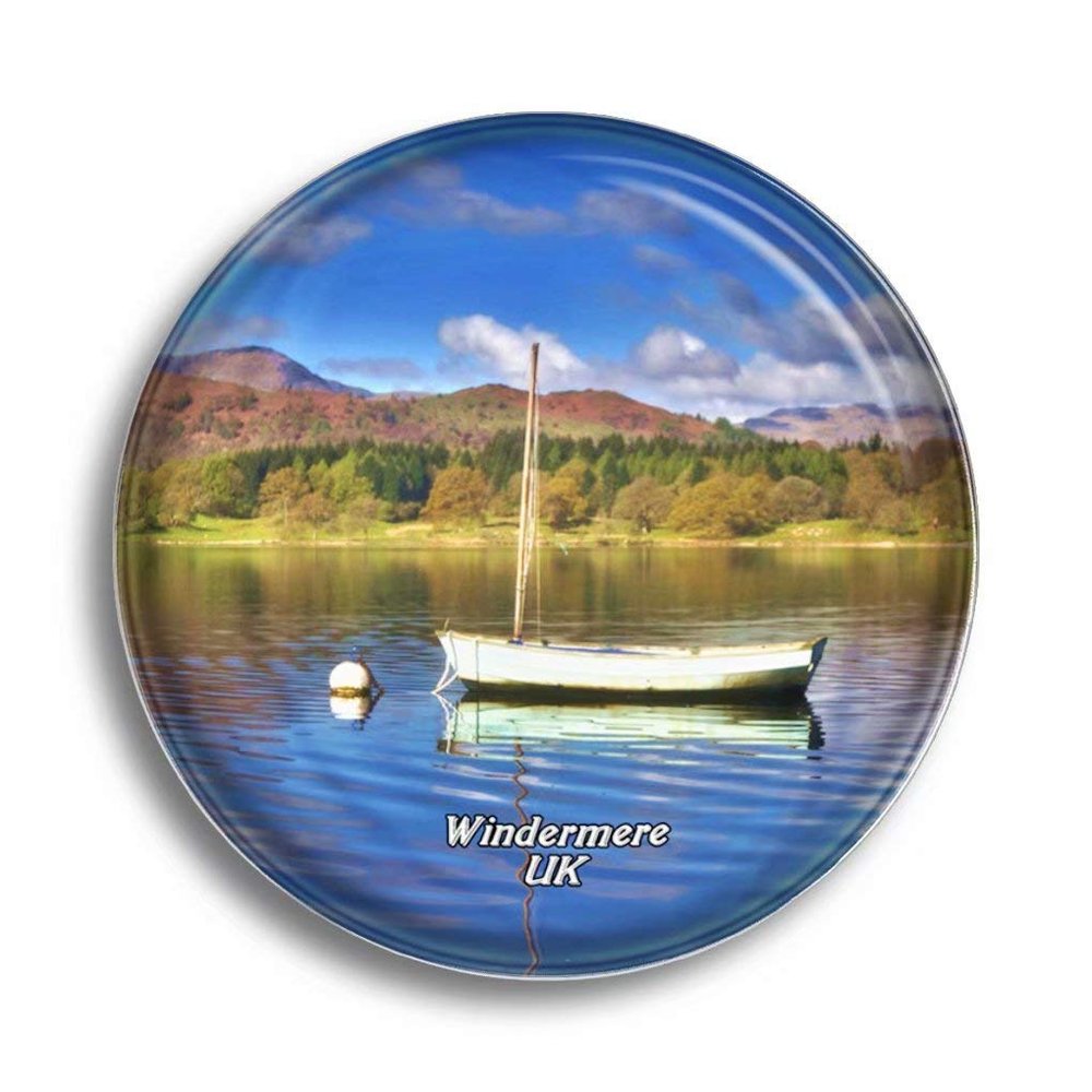 Fridge Magnet UK England Lake Windermere Glass Magnets for Refrigerator Souvenirs Cute Crystal Magnet Decor for Whiteboard Office Home Gift