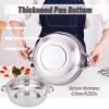 2-Layer Steamer Pot Cooker Double Boiler, Stainless Steel Cookware Saucepot with Tempered Glass Lid and Double Handles, Work with Gas Induction Oven, Grill Stove view 2