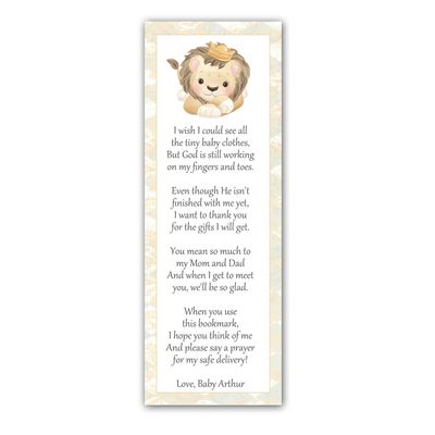 30 Bookmarks Lion Jungle Gender Neutral Baby Shower Favors Personalized