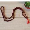 Red Sandalwood Knotted Japa Mala 108+1 Beads 6mm | Dark Red Chandan Mala for Hindu Prayer, Meditation & Yoga | Certified 100% Natural & Energized Wood Jap Mala Necklace with Sacred Spiritual Beads view 2