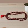 Red Sandalwood Knotted Japa Mala 108+1 Beads 6mm | Dark Red Chandan Mala for Hindu Prayer, Meditation & Yoga | Certified 100% Natural & Energized Wood Jap Mala Necklace with Sacred Spiritual Beads view 3