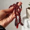 Red Sandalwood Knotted Japa Mala 108+1 Beads 6mm | Dark Red Chandan Mala for Hindu Prayer, Meditation & Yoga | Certified 100% Natural & Energized Wood Jap Mala Necklace with Sacred Spiritual Beads view 4