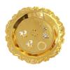 Round Storage Tray Necklace tray Jewelry Holder Organizer Dessert Plate Fruit DishRing Dish Organizer Holder Home Decor Wedding Gift for Perfume Candle Holiday Party(Golden/Silver) (Golden, Small) view 1