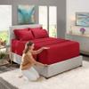 Luxury 7-Piece Bed Sheet Set - Luxury 100% Cotton 800 Thread Count - Wrinkle And Fade Resistant Cool & Breathable, 21" Deep Pockets Easy Elastic Fitted Sheet - Sheet Set (Full XL, Burgundy) view 2
