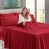 Luxury 7-Piece Bed Sheet Set - Luxury 100% Cotton 800 Thread Count - Wrinkle And Fade Resistant Cool & Breathable, 21" Deep Pockets Easy Elastic Fitted Sheet - Sheet Set (Full XL, Burgundy) view 4