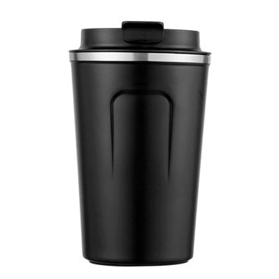 12 oz Stainless Steel Tumbler, Stainless Steel Vacuum Insulated Travel Coffee Mug with Leakproof Lid, Coffee Tumbler Cup for Home, Office, Travel, Party (Black)