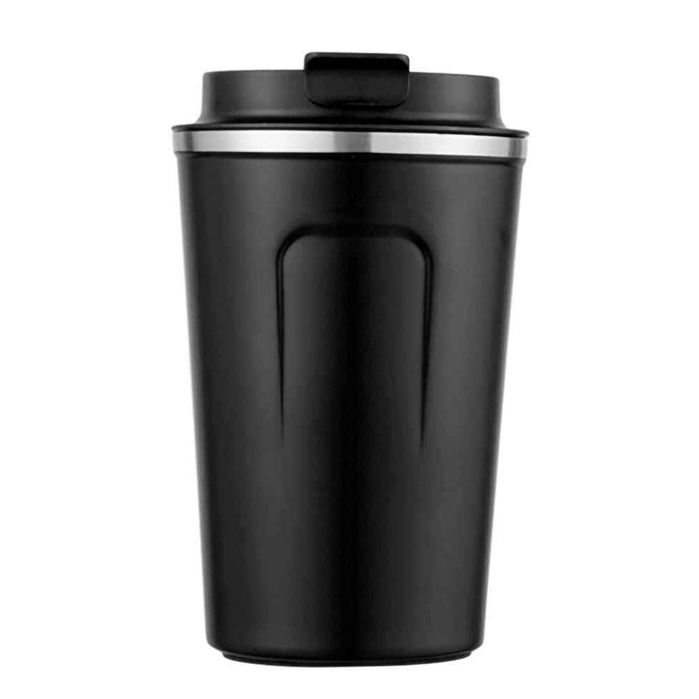 12 oz Stainless Steel Tumbler, Stainless Steel Vacuum Insulated Travel Coffee Mug with Leakproof Lid, Coffee Tumbler Cup for Home, Office, Travel, Party (Black)