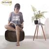 bonballoon Authentic Ottoman Pouf Pouffe Poufs Footstool Egyptian Moroccan Handmade Genuine Leather Unstuffed Living Room Decor Floor Cushion Foot Stool Arabian Arabic Style Turkish Poof, Brown view 2