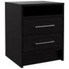 BOWERY HILL Modern Wooden Nightstand with 2 Drawers, Espresso Finish, 19.9 in H x 15.7 in W x 14.7 in D, Open Shelf, Metal Handles, Sleek Bedroom or Living Room Side Table Storage view 1