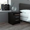 BOWERY HILL Modern Wooden Nightstand with 2 Drawers, Espresso Finish, 19.9 in H x 15.7 in W x 14.7 in D, Open Shelf, Metal Handles, Sleek Bedroom or Living Room Side Table Storage view 2