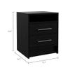 BOWERY HILL Modern Wooden Nightstand with 2 Drawers, Espresso Finish, 19.9 in H x 15.7 in W x 14.7 in D, Open Shelf, Metal Handles, Sleek Bedroom or Living Room Side Table Storage view 3