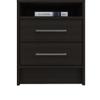 BOWERY HILL Modern Wooden Nightstand with 2 Drawers, Espresso Finish, 19.9 in H x 15.7 in W x 14.7 in D, Open Shelf, Metal Handles, Sleek Bedroom or Living Room Side Table Storage view 4
