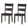 BOWERY HILL 38" H Contemporary Wood Ladder Back Side Chair in Walnut (Set of 2) view 1