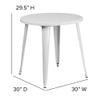 BOWERY HILL 30" Round Metal Dining Table in White view 2
