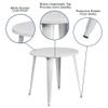 BOWERY HILL 30" Round Metal Dining Table in White view 3